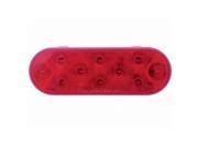 Tail Light LED 6 Oval 3 Way Red