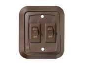 RV Designer Switch w Wall Plate Double Brown 3.53 x3 S655