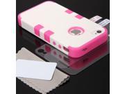 Silicone Rugged Rubber Matte Hard Case Cover For iPhone 4G 4S w Screen Guard