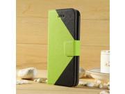 Canvas PU Leather Flip Pouch Wallet Stand Case Cover For iPhone 5 5S