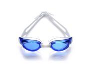 Blue Adjustable Double Strap Adult Anti fog Swimming Goggles Low Profile