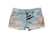 Beautiful Lace Embroidery On Denim Shorts Luxury Looking Sport Shorts
