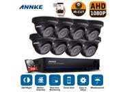 Annke 8CH 1080P CCTV DVR HD 1920*1080P Security Camera System 8¡?2.1Megapixel Outdoor IR Cut Day Night Vision Dome Camera w 2TB Hard Drive Pre installed