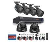 [1280TVL] Sannce 8CH 720P Security DVR System 6HD 720P In Outdoor CCTV Surveillance Cameras Super Night Vision IP66 Weatherproof Metal Housing NO HDD