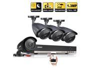 [AHD 960P] Annke 8CH 1080N AHD DVR 1080P NVR Security System with 4x 1.3MP Outdorr Fixed CCTV Cameras IP66 Weatherproof Super Night Vision P2P QR Code Scan