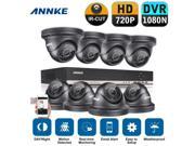 Annke 8CH 720P AHD DVR 1080P NVR 8HD 1280*720 Outdoor CCTV Cameras System Day Night Vision H.264 HDMI 1080P Output P2P Quick QR Code Technical Smartphone
