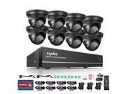 SANNCE 5 IN 1 HD TVI 8CH 1080N DVR Security System One 1TB Suveillance Hard Drive with 4 720P Indoor Outdoor Weatherproof Day Night Surveillance Dome Cameras