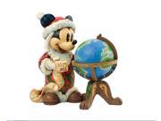 Disney Jim Shore Mickey Seasons Greetings Around World St. Mick With Globe Figurine