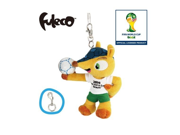 World Cup 2014 Brazil Mascot Fuleco Plush Toy 13cm With Key Hook Hold the Ball