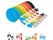 3 pcs * 1 m Micro USB flat charging data sync cable for cellphone tablet pc mixed colors