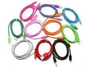 3 PCS * 1 Meter Micro USB Braid Charging Data Syn Cable for Cellphone Tablet Mixed Colors