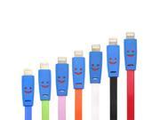 3 pcs * 1 M LED Light Smiling Face Flat Charging Data Sync Cable for iPhone 5 5S Mixed Colors