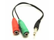 3 PCS * 4 spool 3.5 mm Male to Dual 3.5 mm Female Audio Microphone Cable
