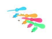 Pack of 5 PCS Powerful Micro USB Portable Cooling Fan Cooler for Cellphone Tablet Mobile Charger Mixed Colors