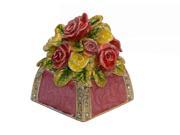 Flower bejeweled trinket box metal alloy jewelry box tabletop decoration jewelry organizer souvenir Valentine gift