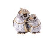 owl bejeweled jewelry box gold animal trinket box faberge box metal vintage decoration box gift for birthday mother s day friend
