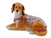 Rhinestone Dog trinket box bejeweled Jewelry Box dog figurines decor gifts for dog lovers