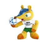 100% Polyester 8 Inch Fuleco Plush Toy Hold Ball Pose 20cm 2014 World Cup Mascot Mascot of 2014 Fifa World Cup Official Licensed Product Armadillo the Official