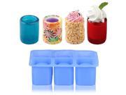 Silicone Square Mold iClover Ice Shot Glass Mold 6 Cups Square Blue Ice Cube Tray Jelly Tray Chocolate Mold Food Grade Silicone Ice Shot