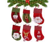 6pcs Christmas Stocking Decoration iClover Christmas Stockings Xmas Gift Candy Bags Socks Santa Snowman Reindeer Decor