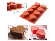 iClover 8 Cavity Heart Shaped Silicone Mold Craft Pudding Chocolate Cake Bakeware Mould DIY Soap Christmas Valentine