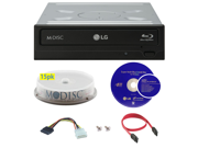 LG WH14NS40 14X M Disc Blu ray BDXL CD DVD Internal Burner Writer Drive FREE 15pk Mdisc DVD Cyberlink Software Disc Cables Mounting Screws