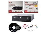 LG GH24NSC0R 24X M Disc CD DVD Internal Burner Writer Drive Cyberlink Installation Disc Cables Mounting Screws