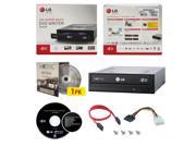 LG GH24NSC0R 24X M Disc CD DVD Internal Burner Writer Drive FREE 1pk Mdisc DVD Cyberlink Installation Disc Cables Mounting Screws