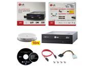 LG GH24NSC0R 24X M Disc CD DVD Internal Burner Writer Drive FREE 10pk Mdisc DVD Cyberlink Installation Disc Cables Mounting Screws