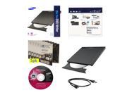 Samsung SE 218GN RSBD 8X M Disc CD DVD Ultra Slim External Burner Writer Drive FREE 5pk Mdisc DVD Software Disc USB Cable