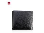 SWISSGEARblack imported leather wallet men s short leather wallet men s purse horizontal section BW4048