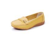 AICCO womens 533 Solid Wedge Flats Shoes Leather Loafer