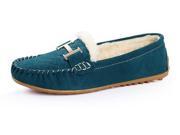 AICCO womens A8868 Bean Bang Moccasins Loafers and Slip ons Leather With Warm Shearling Flats