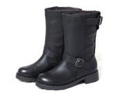 AICCO womens B07 Cuff Boots Leather with Warm Lining