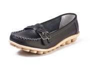 AICCO womens A0518 solid color Loafer Flats Soft Leather Casual Flats Shoes