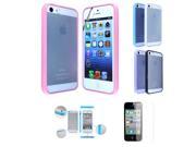 TPU Bumper Frame With Matte Clear Hard Back Skin Case Cover for iPhone 5 5S