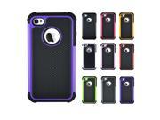 New Dual 2 Two Double Layer Rugged Hybrid Hard Soft Case Cover for iPhone 4 4S