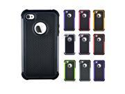 New Dual 2 Two Double Layer Rugged Hybrid Hard Soft Case Cover for iPhone 4 4S