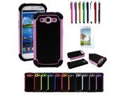 Combo Of Hybrid Hard Case Cover Stylus Pen Film Protector Samsung Galaxy S3 SIII i9300
