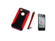 Apple iPhone 4 4S Hybrid Dual layer Armor Case With Stylus Pen Screen Protector