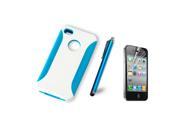 Apple iPhone 4 4S Hybrid Dual layer Armor Case With Stylus Pen Screen Protector