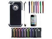 New Dual layer Hybird Hard Case With Stylus Pen Film Protector for Apple iPhone 4G 4S