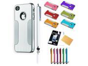 New Metallic Luxury Brushed Aluminum Hard Case With Stylus Pen Screen Protector For iPhone 5 5G 5S