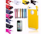 New Color Rugged Rubber Matte Hard Case Cover with Stylus Pen Screen Protect For iPhone 4 4S