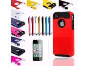 New Color Rugged Rubber Matte Hard Case Cover with Stylus Pen Screen Protect For iPhone 4 4S