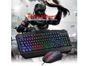 Nov8tech Upgraded 9 Colors Marquee Features Backlit USB Multimedia Gaming Keyboard and Mouse Set for PC
