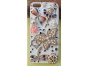 Bling dance ladie butterfly flower Diamond Crystal Case for iPhone 5 5G FY086BP