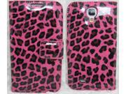 Magnet synthetic Leather Red leopard Case Cover for Samsung Galaxy S4 i9500 Y080