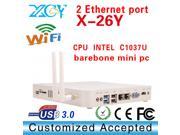 XCY X26Y 2*LAN port computer networking dual lan port thin client 2*Ethernet mini pc Fanless barebone os with HDMI support 1080P WIFI.