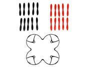 SuperNight® Black Propeller Blades Protection Guard Cover Frame + 10pcs Red Blades + 10pcs Black Blades For Hubsan X4 H107L RC Quadcopter Spare Part Replacement